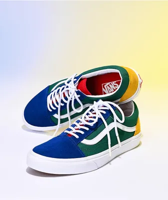 Vans Old Skool Yacht Club Blue, Green, Yellow & Red Skate Shoes