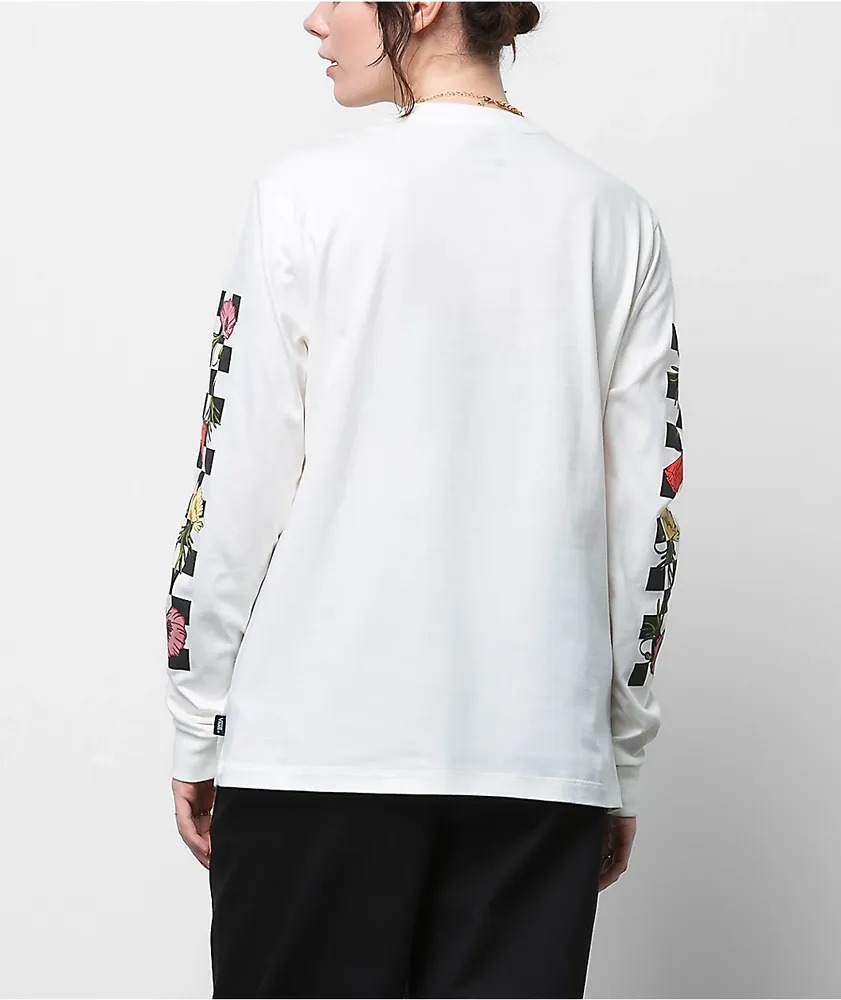 Vans Poppy Check White Long Sleeve T-Shirt
