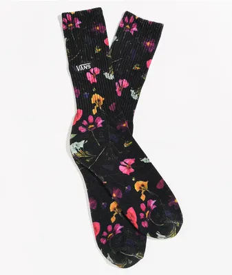 Vans Pressed Floral Black Crew Socks