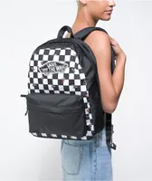 Vans Realm Bee Checkered Black & White Backpack