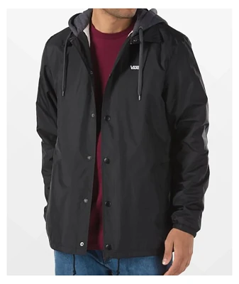 Vans Riley Black Hooded Coaches Jacket