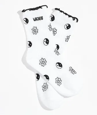 Vans Ruffled Up Yin Yang White Crew Socks