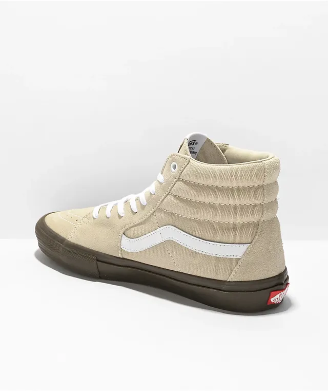 Vans Sk8-Hi Oatmeal Dark Gum Skate Shoes Liberty Center