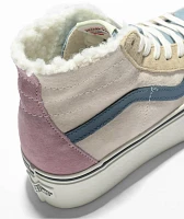 Vans Sk8-Hi Tapered Stackform Blue & Pink Sherpa Platform Shoes