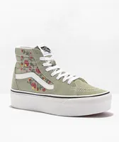 Vans Sk8-Hi Tapered Stackform Floral Embroidery Platform Shoes