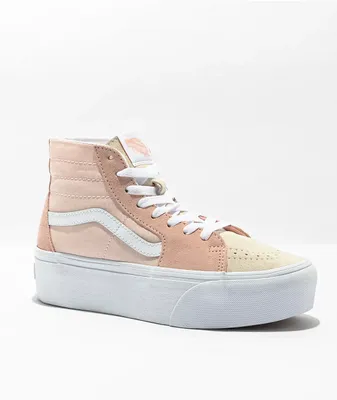Vans Sk8-Hi Tapered Stackform Peach Color block Platform Shoes