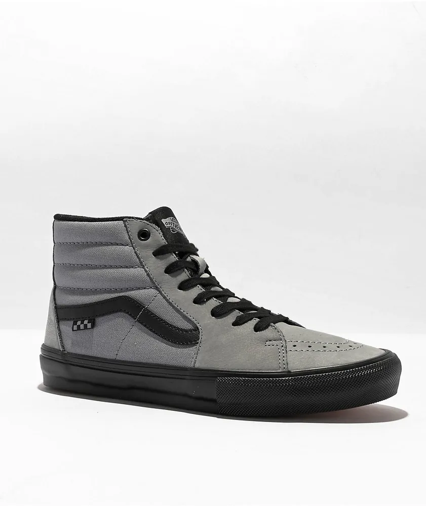 Vans Skate Sk8-Hi Nubuck Washed Blue & Black Skate Shoes