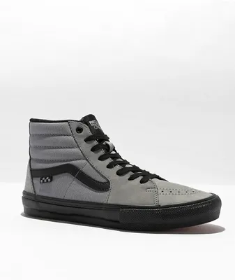 Vans Skate Sk8-Hi Nubuck Washed Blue & Black Skate Shoes