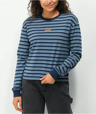 Vans Skate Stripe Blue & Black Long Sleeve T-Shirt