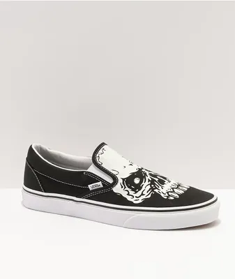 Vans Slip-On Glow-In-The-Dark Skull Skate Shoes