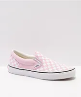 Vans Slip-On Lilac & Snow White Checkerboard Skate Shoes
