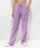 Vans Teri Lavender Checkered Terry Cloth Pants