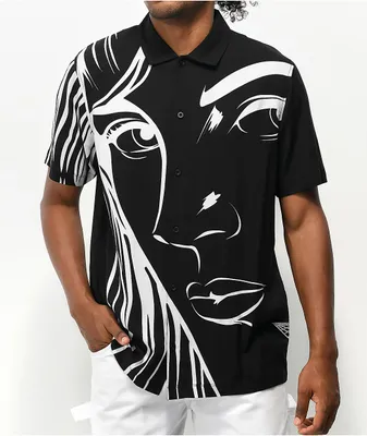 Vitriol Close-Up Black Short Sleeve Button Up Shirt