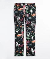 Vitriol Deface Printed Black Twill Pants