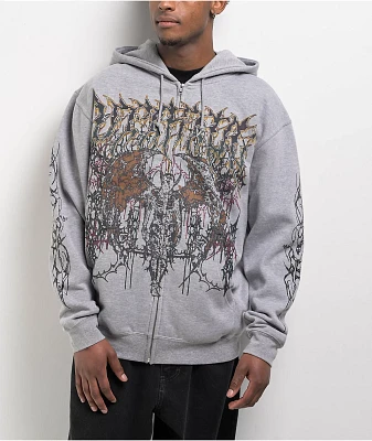 Vitriol Fallen Angel Grey Zip Hoodie