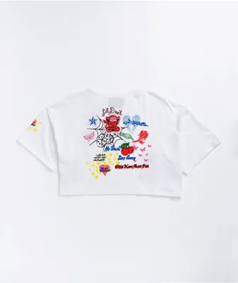 Vitriol Georgia Airbrush White Crop T-Shirt