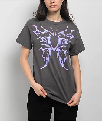 Vitriol Metal Heart Charcoal T-Shirt