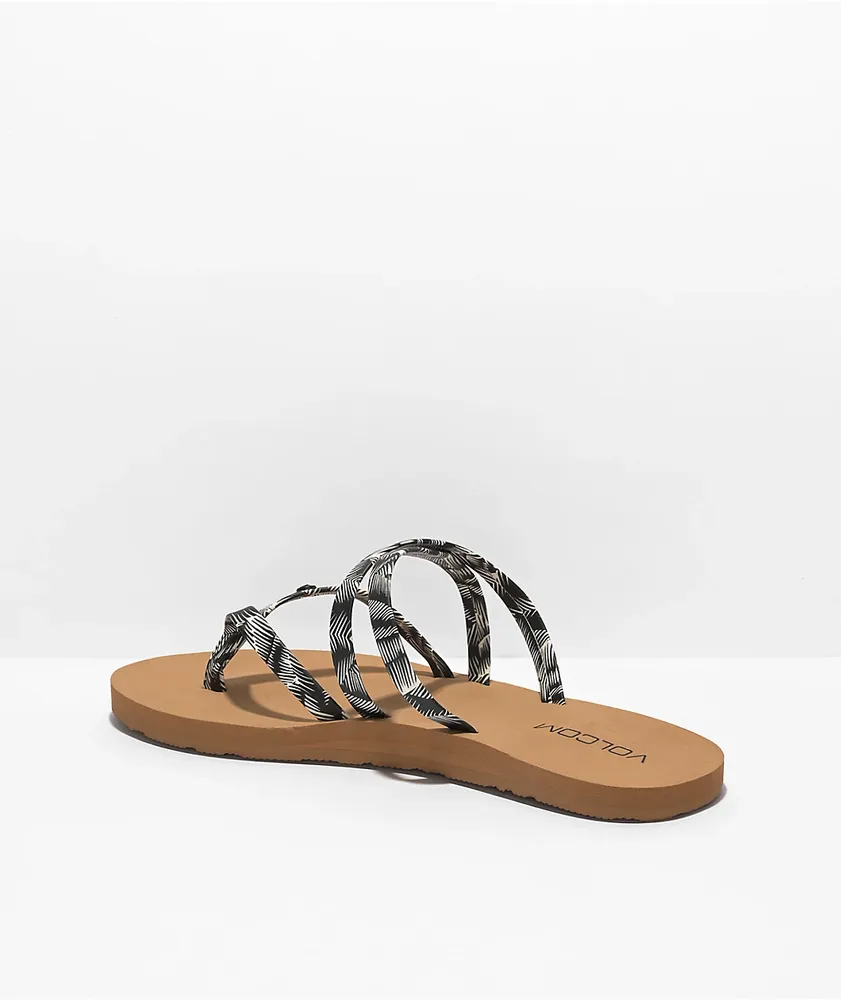 Volcom Easy Breezy II Black & White Sandals