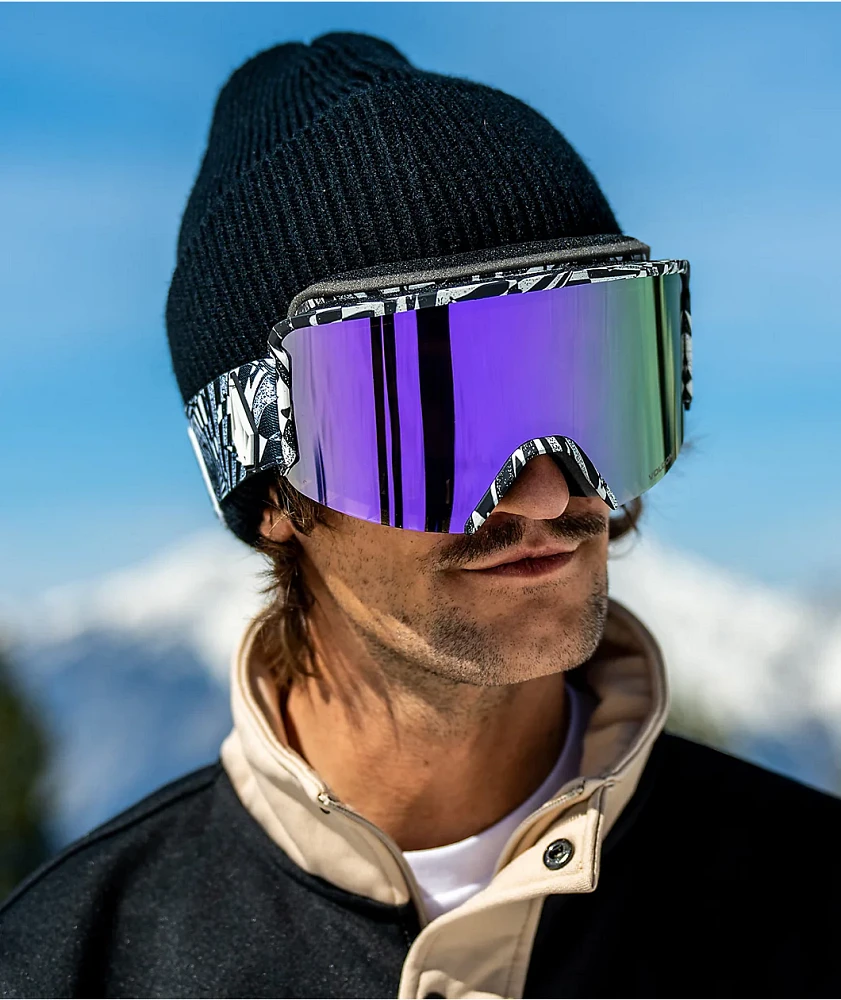 Volcom Garden OP Art & Purple Chrome Snowboard Goggles