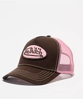 Von Dutch Staple Brown & Pink Trucker Hat