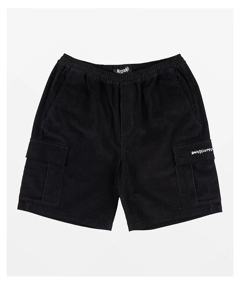 Welcome Chamber Black Cargo Shorts