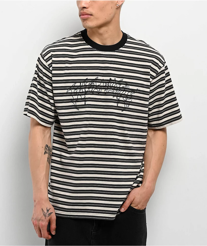 Welcome Concrete Stripe Natural Knit T-Shirt