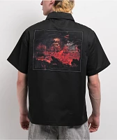 Welcome Fallen Angel Black Zip Work Shirt