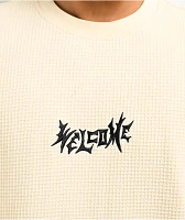 Welcome Phantom Embroidered Bone Waffle Knit T-Shirt