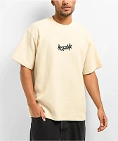 Welcome Phantom Embroidered Bone Waffle Knit T-Shirt
