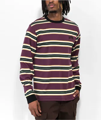 Welcome Thelema Dark Purple Stripe Long Sleeve T-Shirt