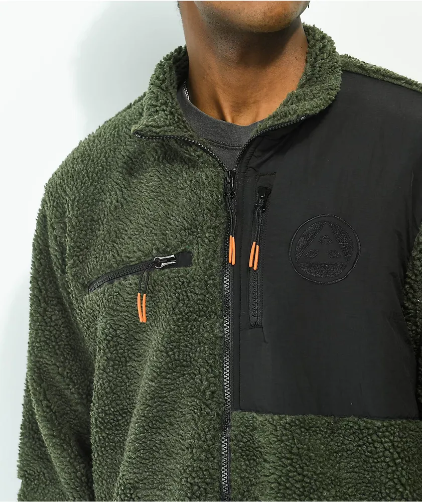 Welcome Vertex Dark Green Sherpa Jacket