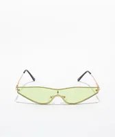 Yellow & Gold Micro Metal Shield Sunglasses