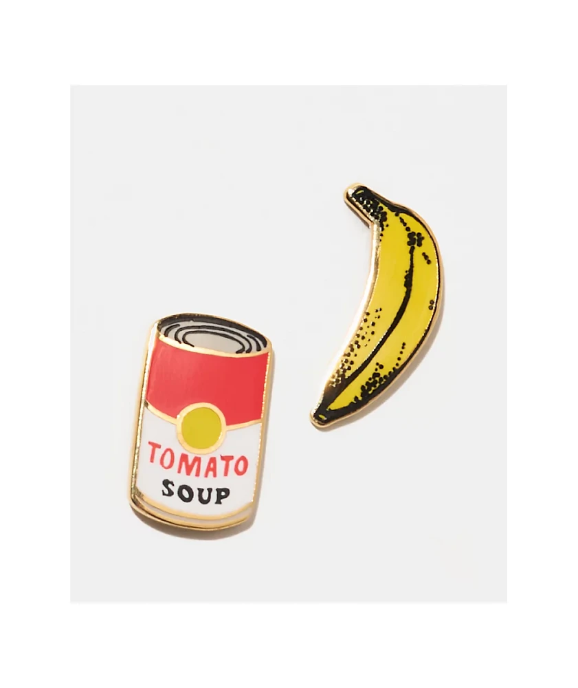 Yellow Owl Workshop Pop Art Banana & Soup Stud Earrings