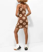 Your Highness Hazy Daisy Brown Tank Dress