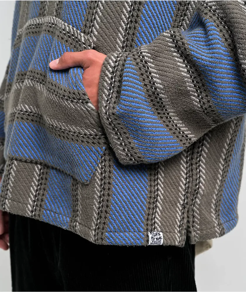 Your Highness Hempleaf Blue & Grey Baja Hoodie