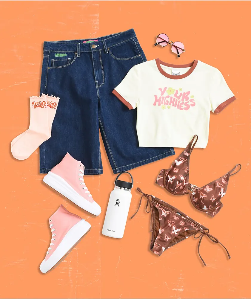 Your Highness In The Groove Peach Ruffle Crew Socks
