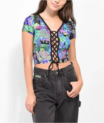 Your Highness Ruckus Print Crop Top