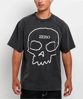 Zero Big Skull Black Wash T-Shirt