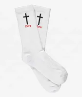 Zero Cross White Crew Socks
