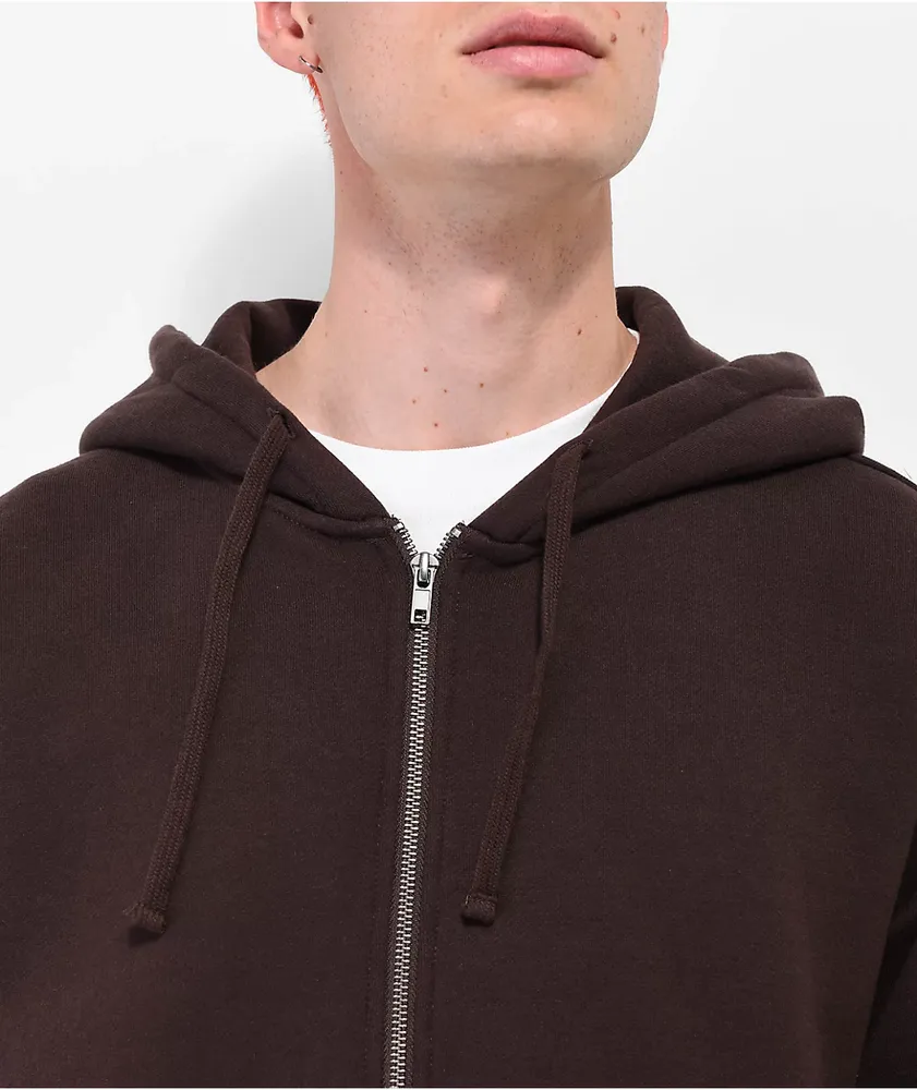 Zine Basics Brown Zip Hoodie