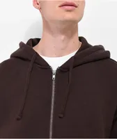 Zine Basics Brown Zip Hoodie