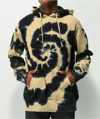 Zine Castle Tan & Black Tie Dye Hoodie