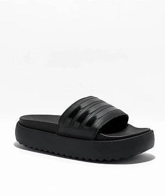 adidas Adilette Black Platform Slide Sandals