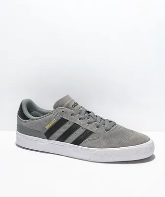 adidas Busenitz Vulc II Grey, Black, & White Shoes