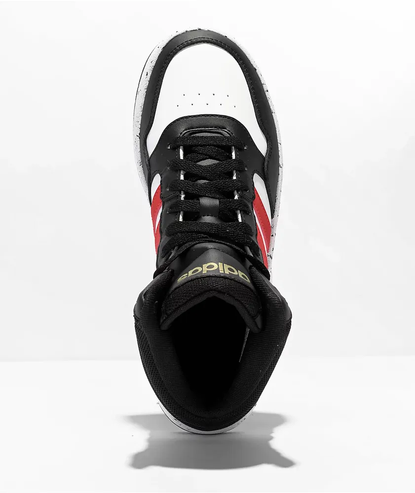 adidas Kids Hoops Mid 3.0 White, Vivid Red & Black Shoes