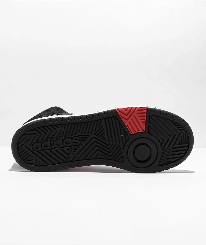 adidas Kids Hoops Mid 3.0 White, Vivid Red & Black Shoes