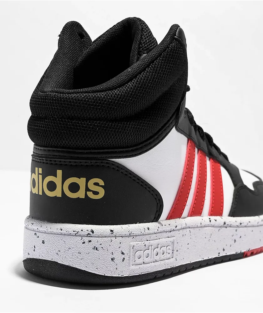 adidas Kids Hoops Mid 3.0 White, Vivid Red & Black Shoes