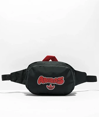 adidas Originals Sport 2.0 Black & Scarlet Fanny Pack