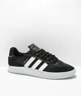 adidas Tyshawn Low Black, White & Gold Shoes