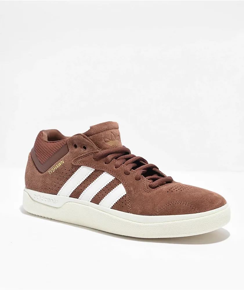 adidas Tyshawn Mid Brown & White Skate Shoes
